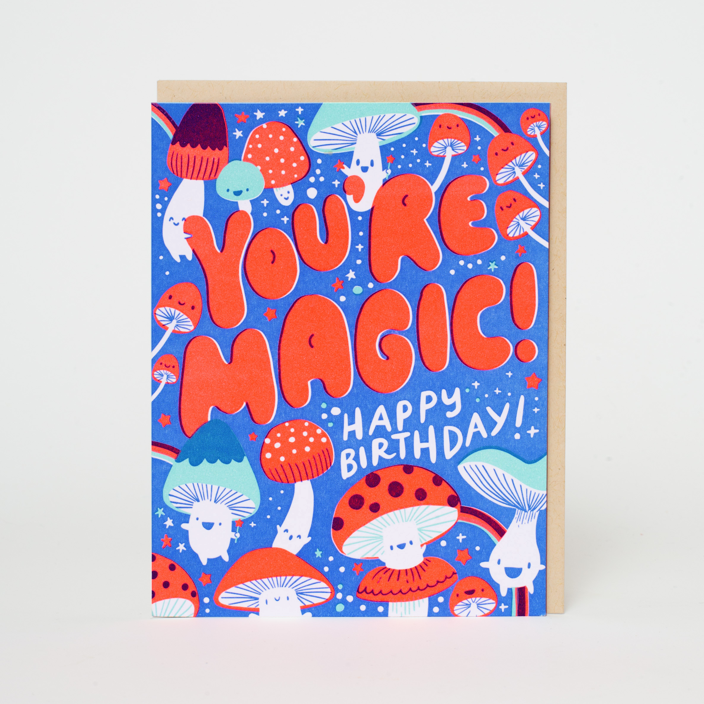 Magic Mushroom Birthday Letterpress Greeting Card