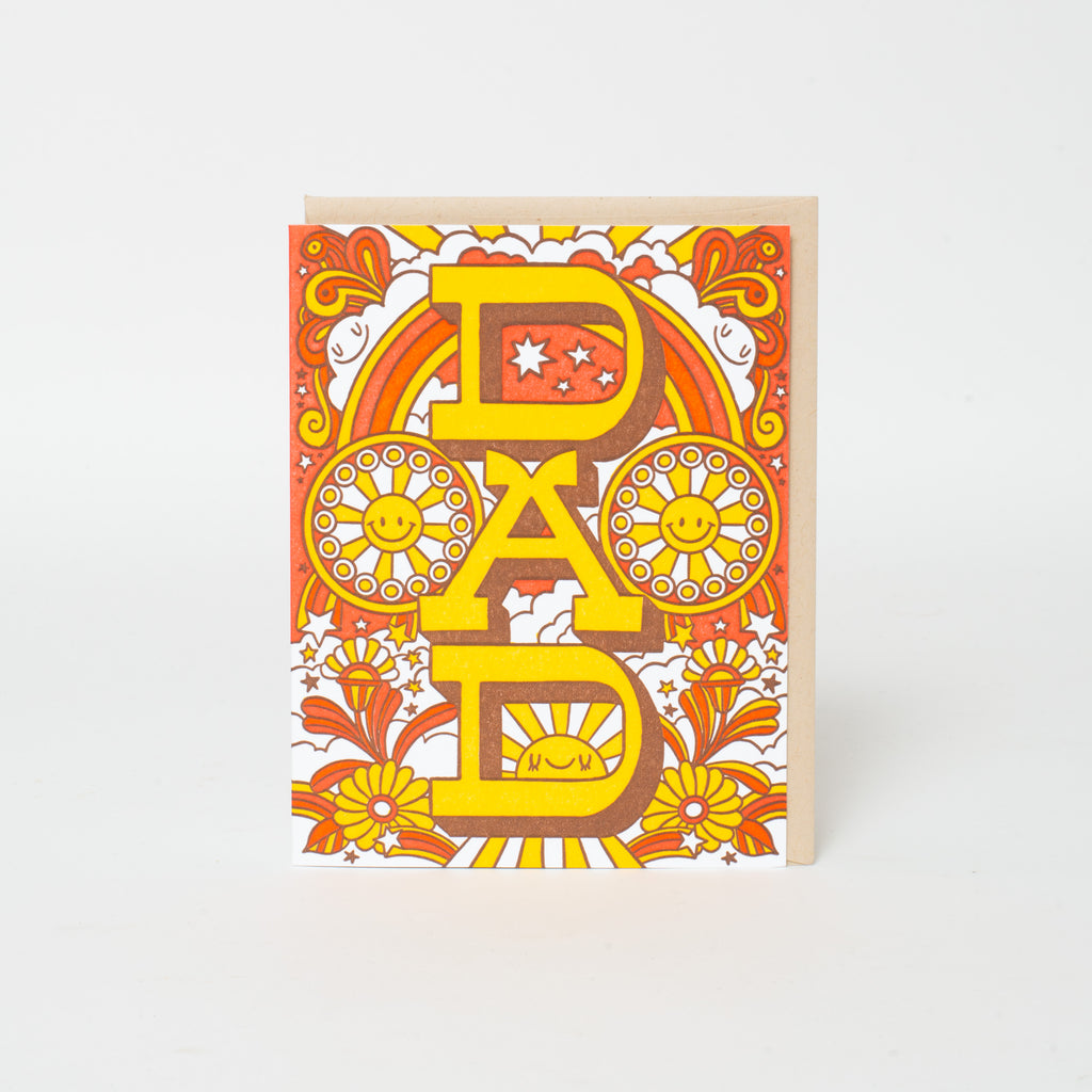 Groovy Father's Day Letterpress Greeting Card