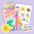 Card & Sticker Sheet Set - Dino Party