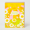 Welcome Baby Sun Letterpress Greeting Card
