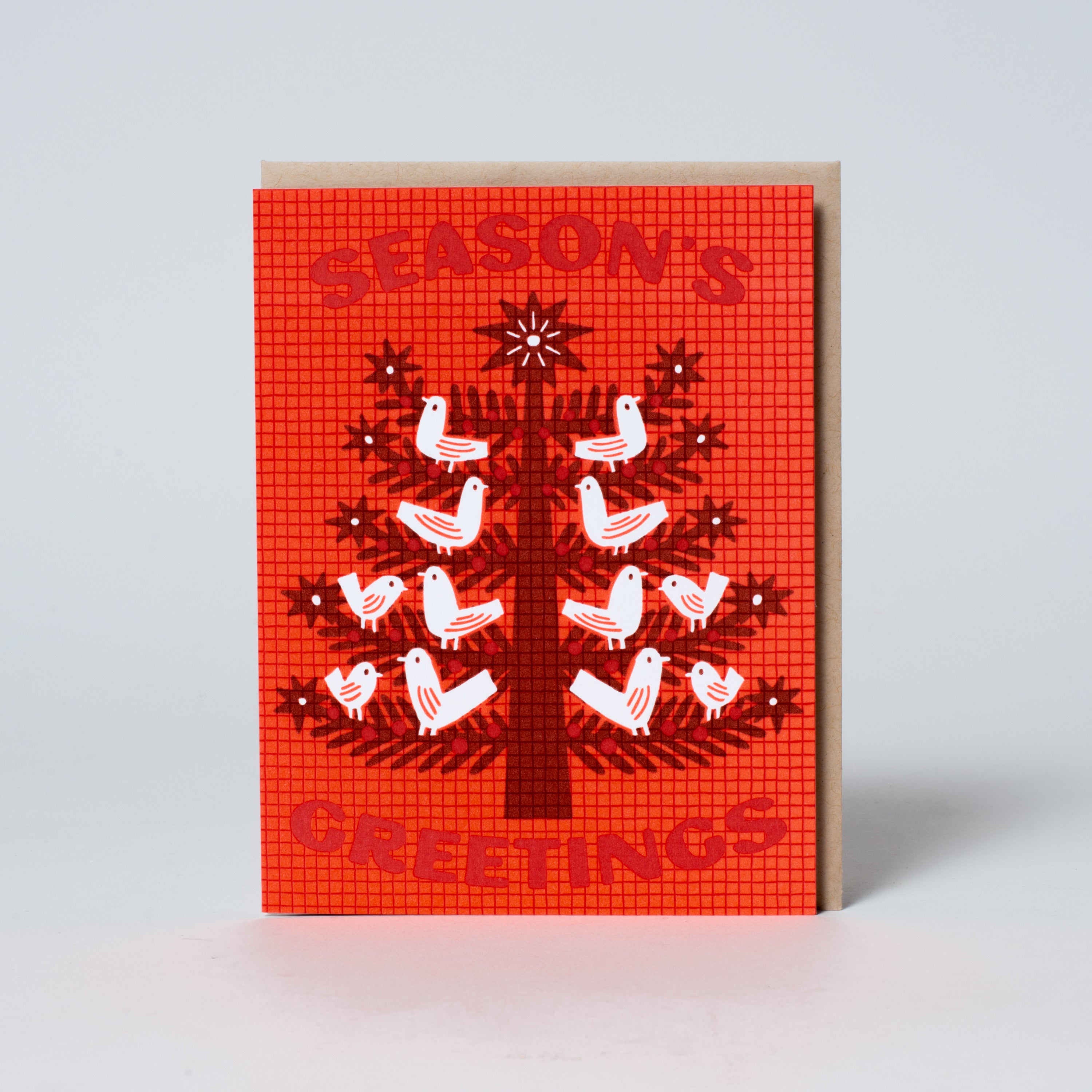 Holiday Doves Letterpress Greeting Card
