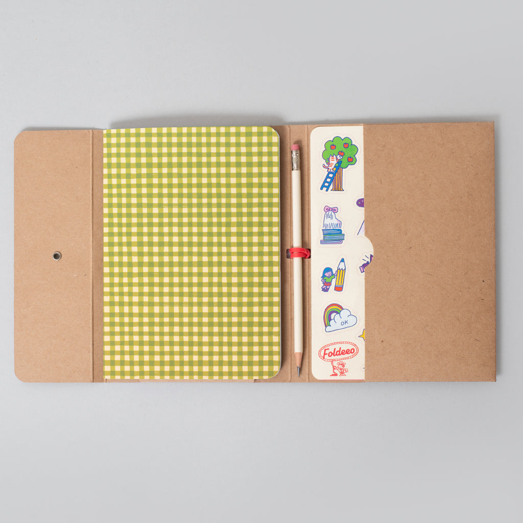 Foldeeo Notebook Folio B6 Green Gingham