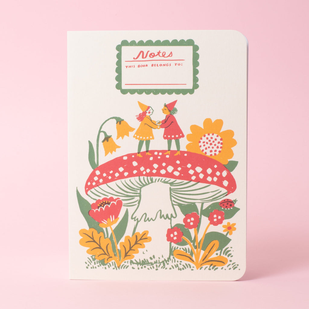 Gnomes & Mushroom B6 Blank Notebook