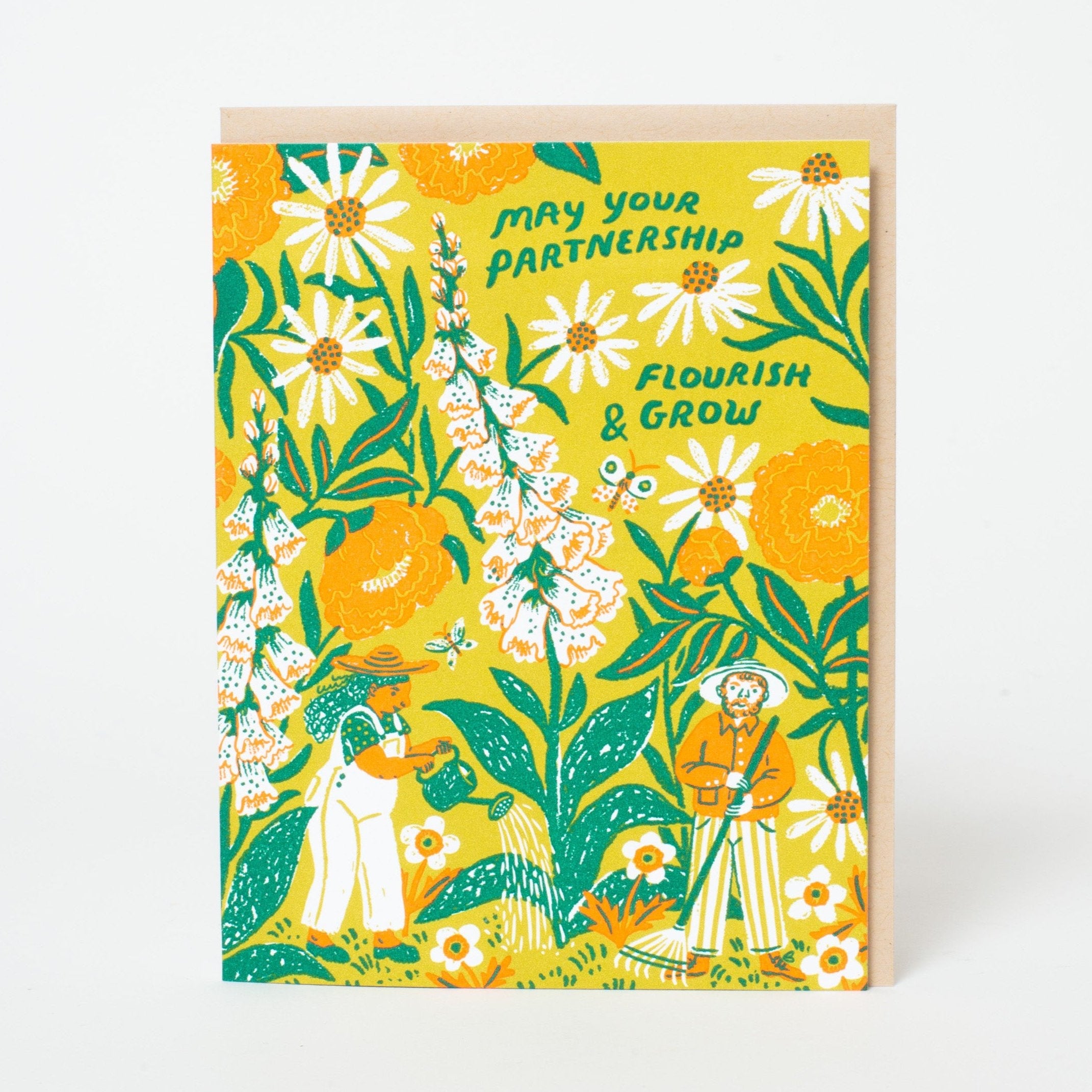 Flourishing Partnership Congrats Letterpress Greeting Card