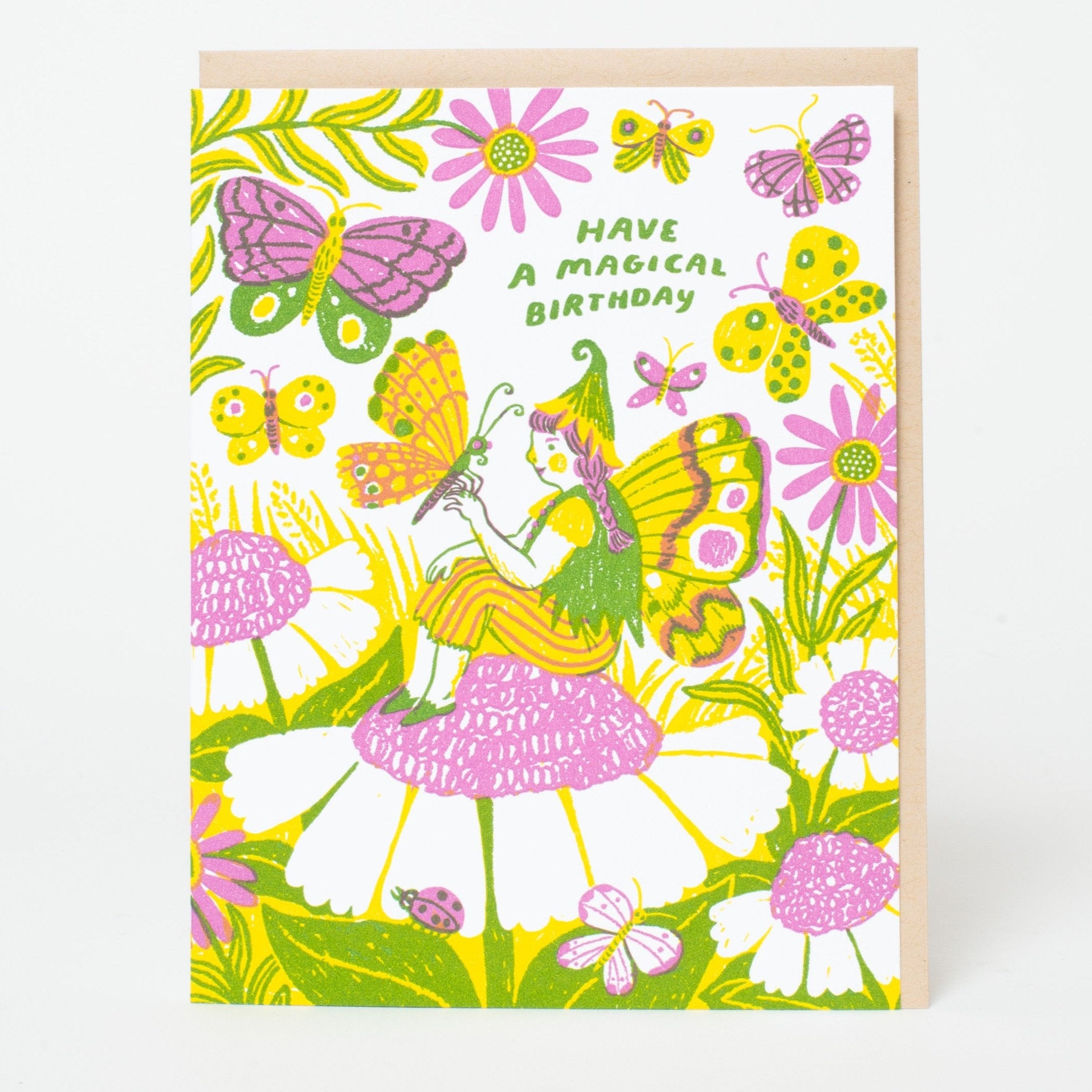 Magical Birthday Fairy Letterpress Greeting Card