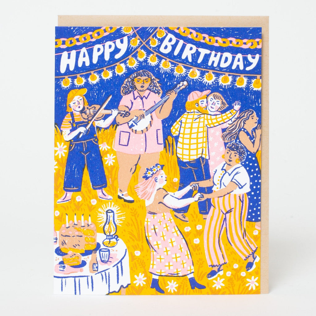 Birthday Barn Dance Letterpress Greeting Card