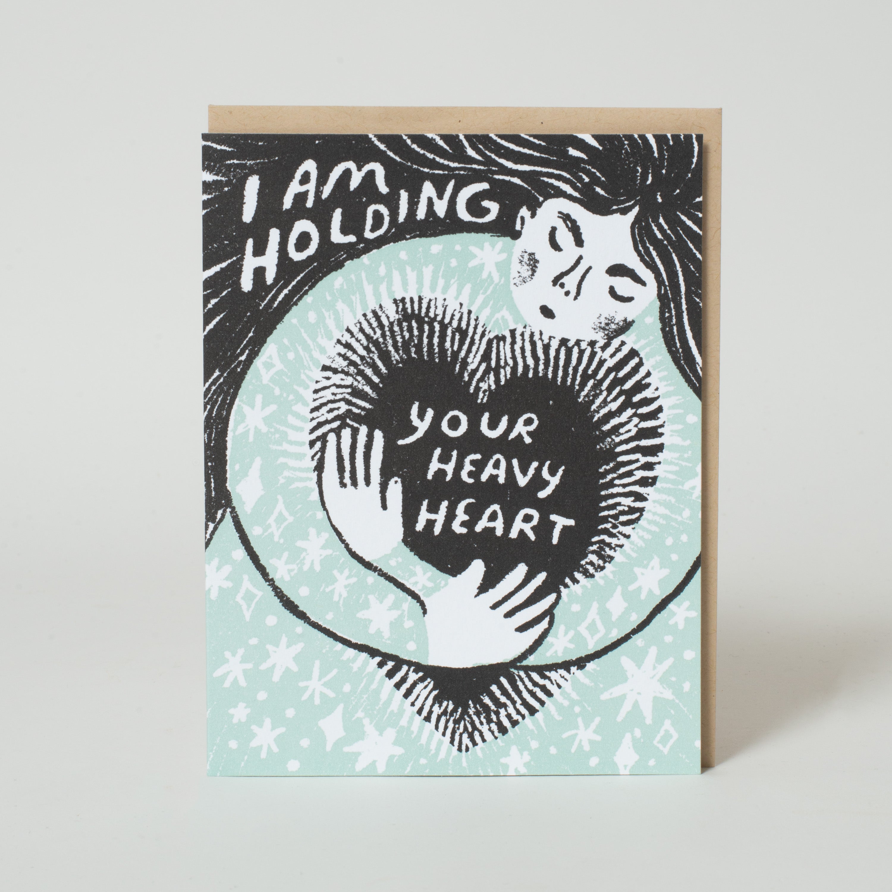 Holding Your Heavy Heart Sympathy Letterpress Greeting Card