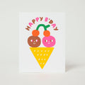 Ice Cream Birthday Letterpress Greeting Card