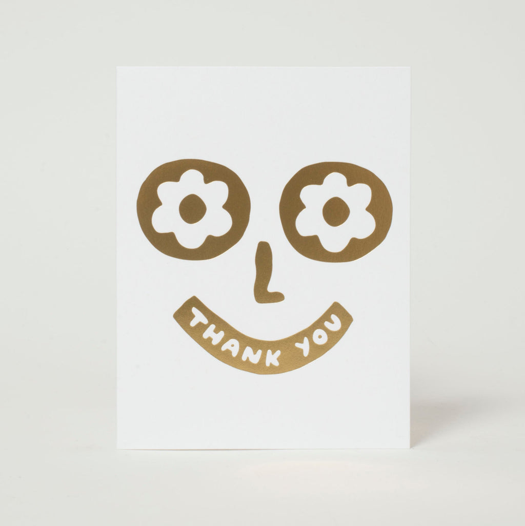 Thank You Gold Foil Face Letterpress Greeting Card
