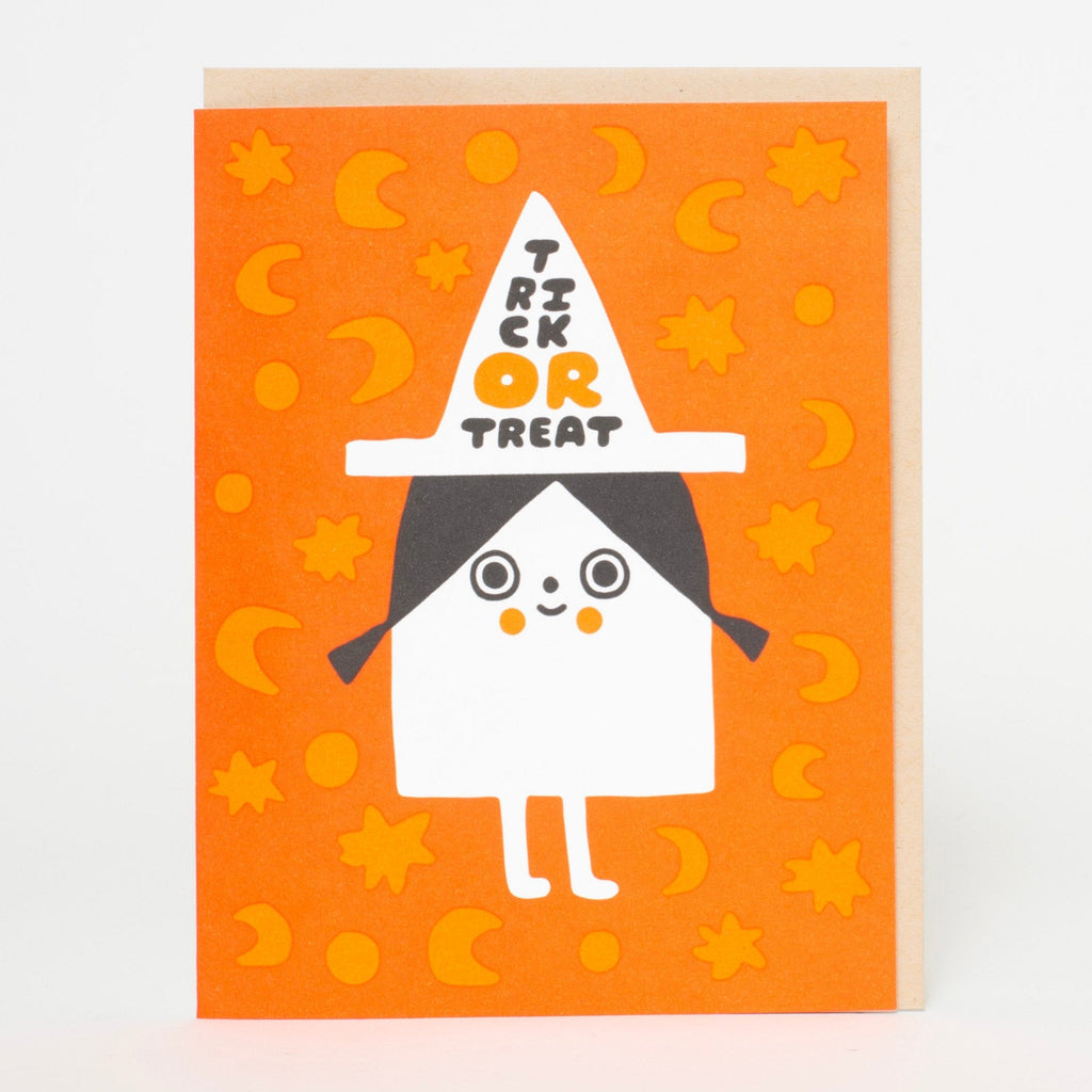 Halloween Witch Letterpress Greeting Card