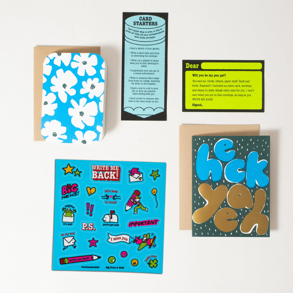 Write Me Back! Pen Pal Kit (Heck Yeah + Flowers)