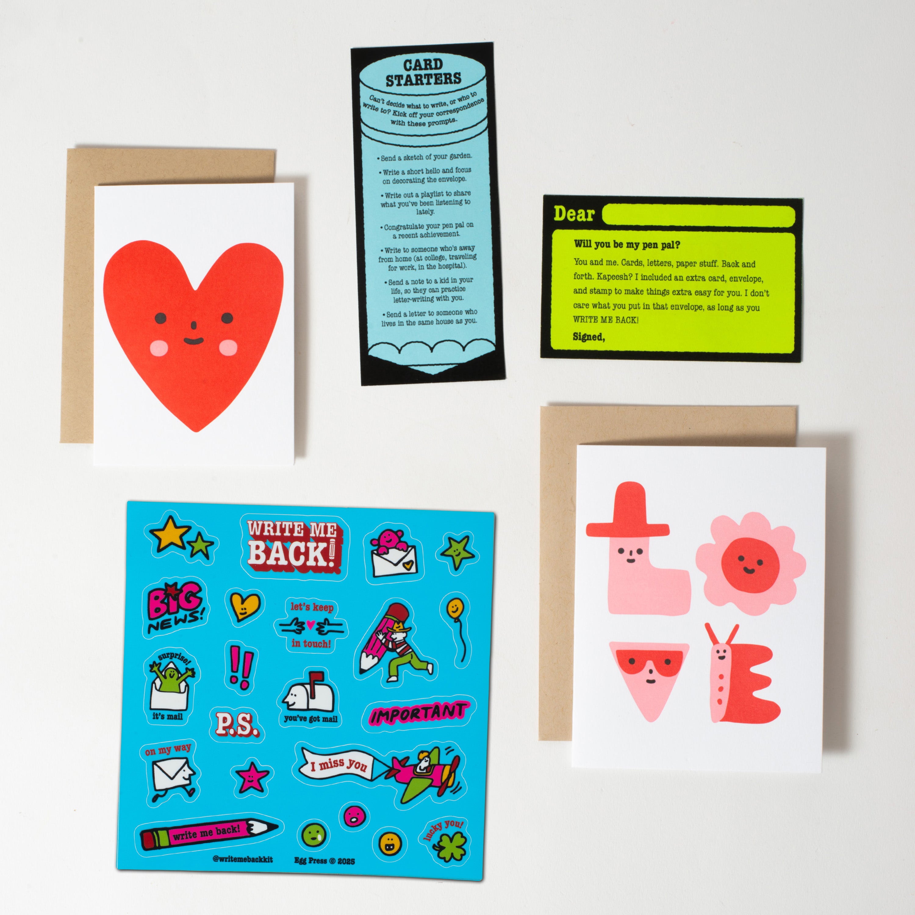 Write Me Back! Pen Pal Kit (Love + Heart Friend)