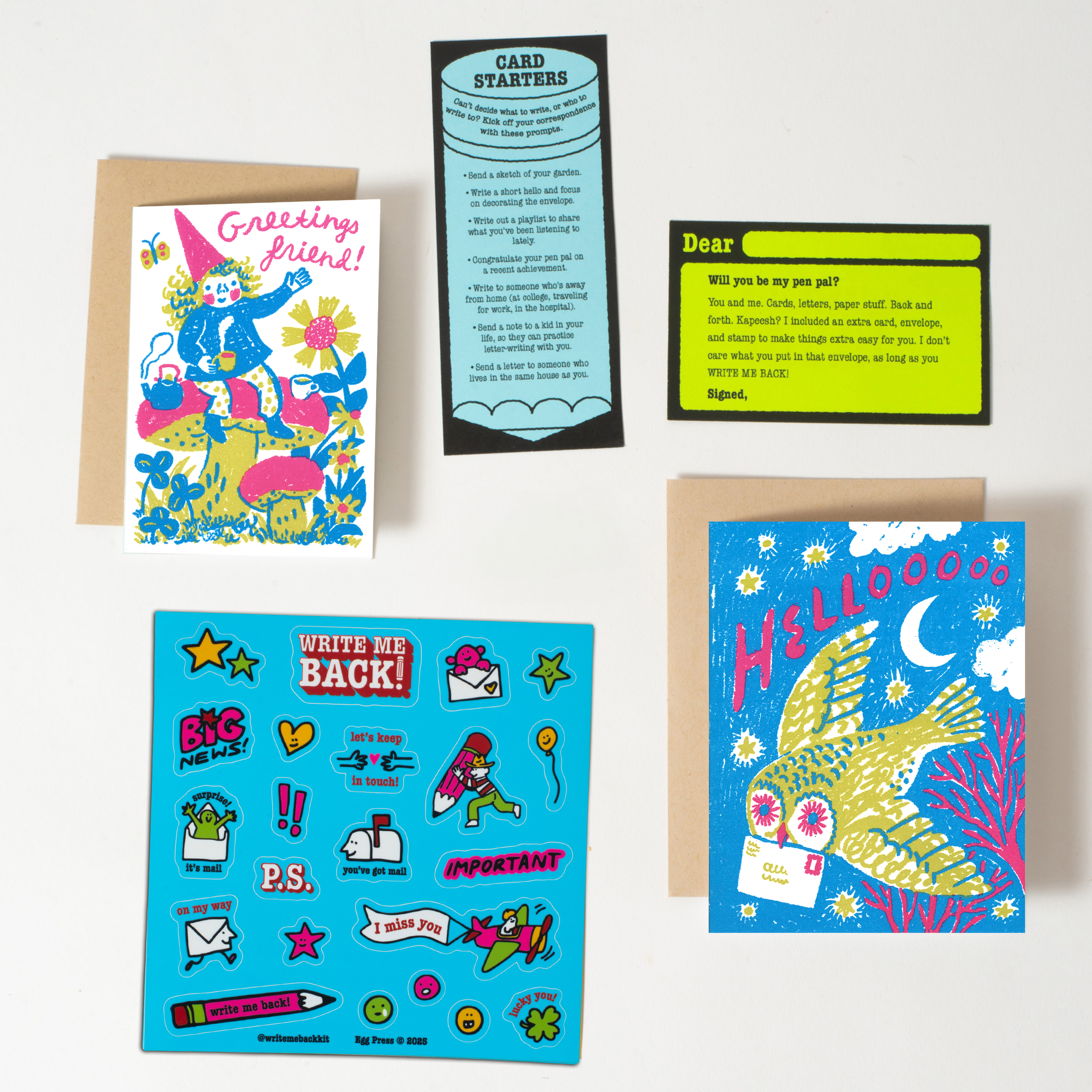 Write Me Back! Pen Pal Kit (Owl + Greetings Friend)
