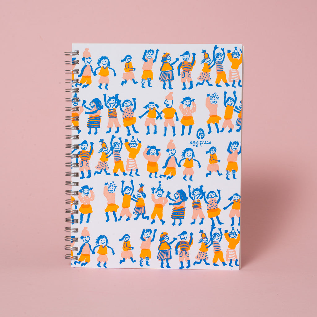 6 x 8" Spiral Blank Notebook - Rainy Day Parade