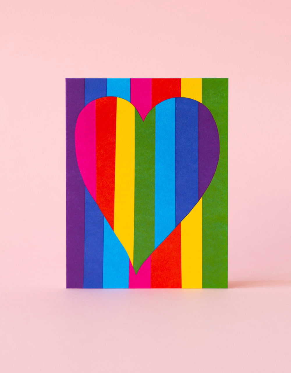 Rainbow Love Heart Letterpress Greeting Card