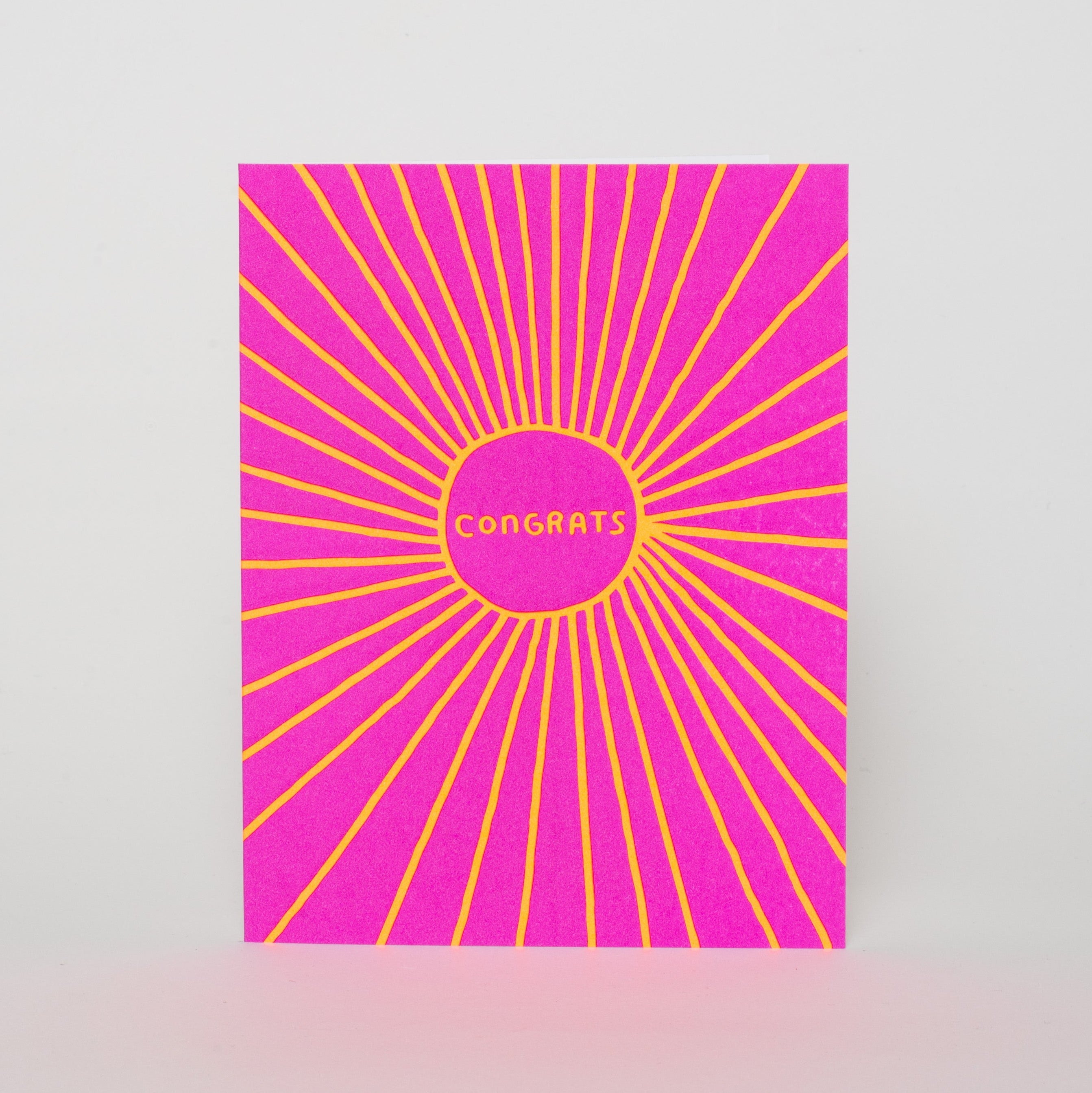 Congrats Sunbeam Letterpress Greeting Card
