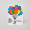 Birthday Balloons Letterpress Greeting Card