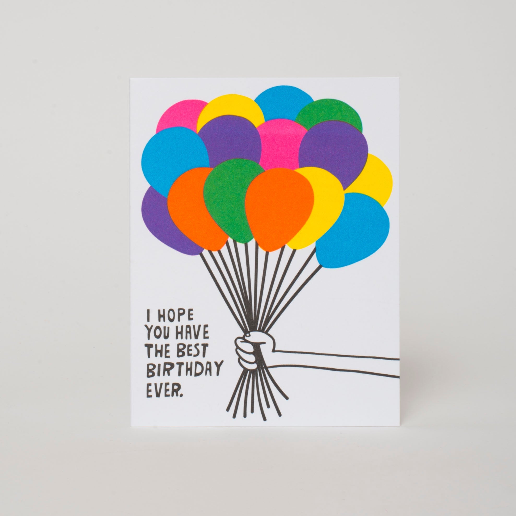 Birthday Balloons Letterpress Greeting Card