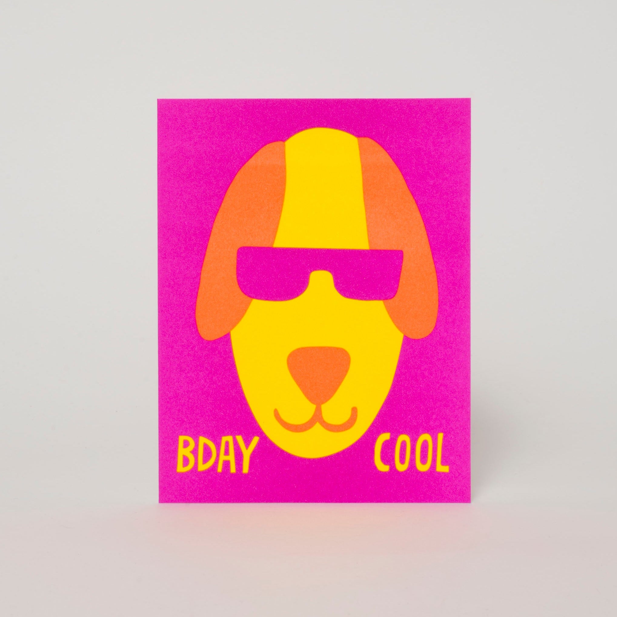 Cool Dog Birthday Letterpress Greeting Card