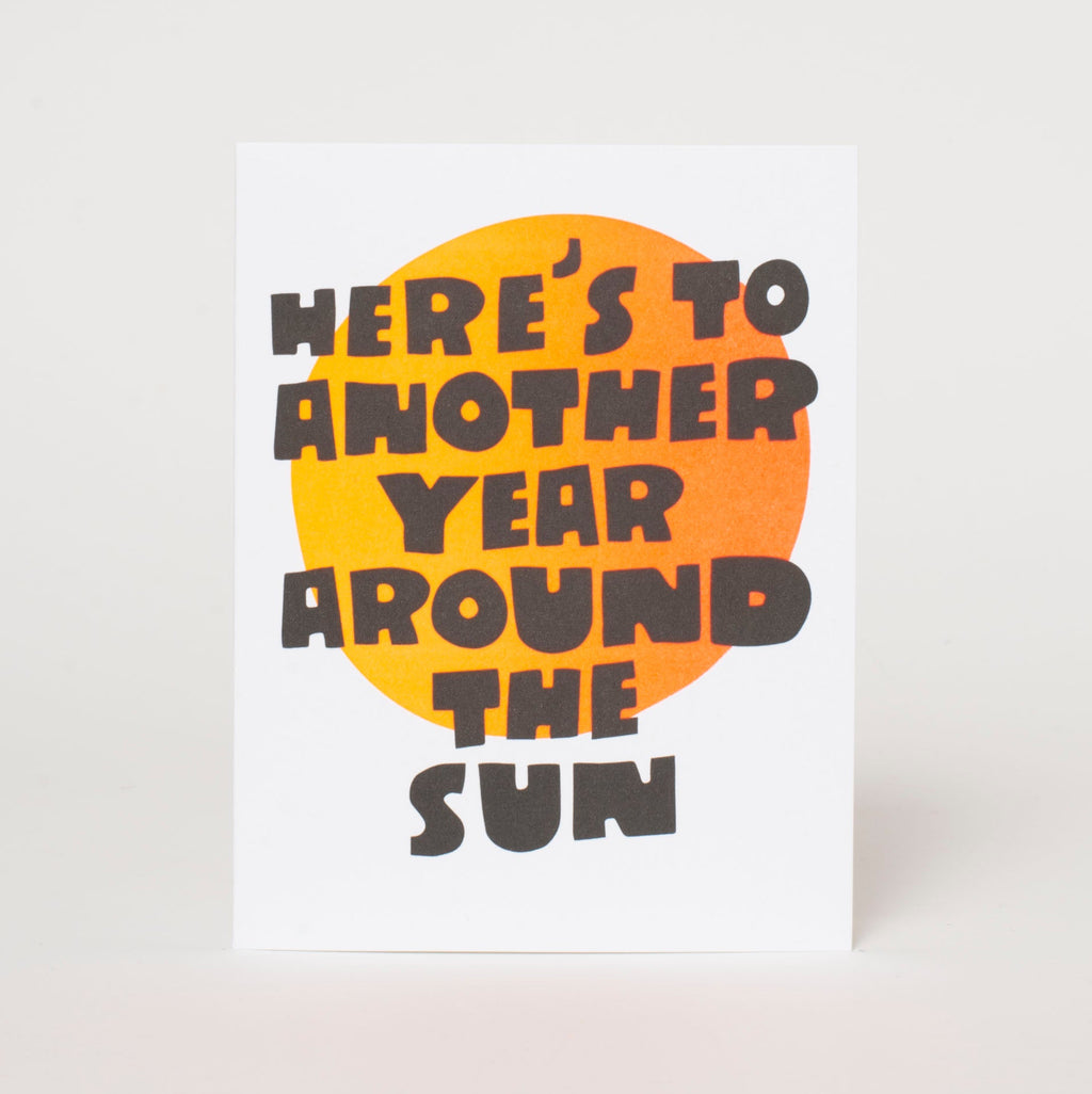 Around The Sun Birthday Letterpress Greeting Card