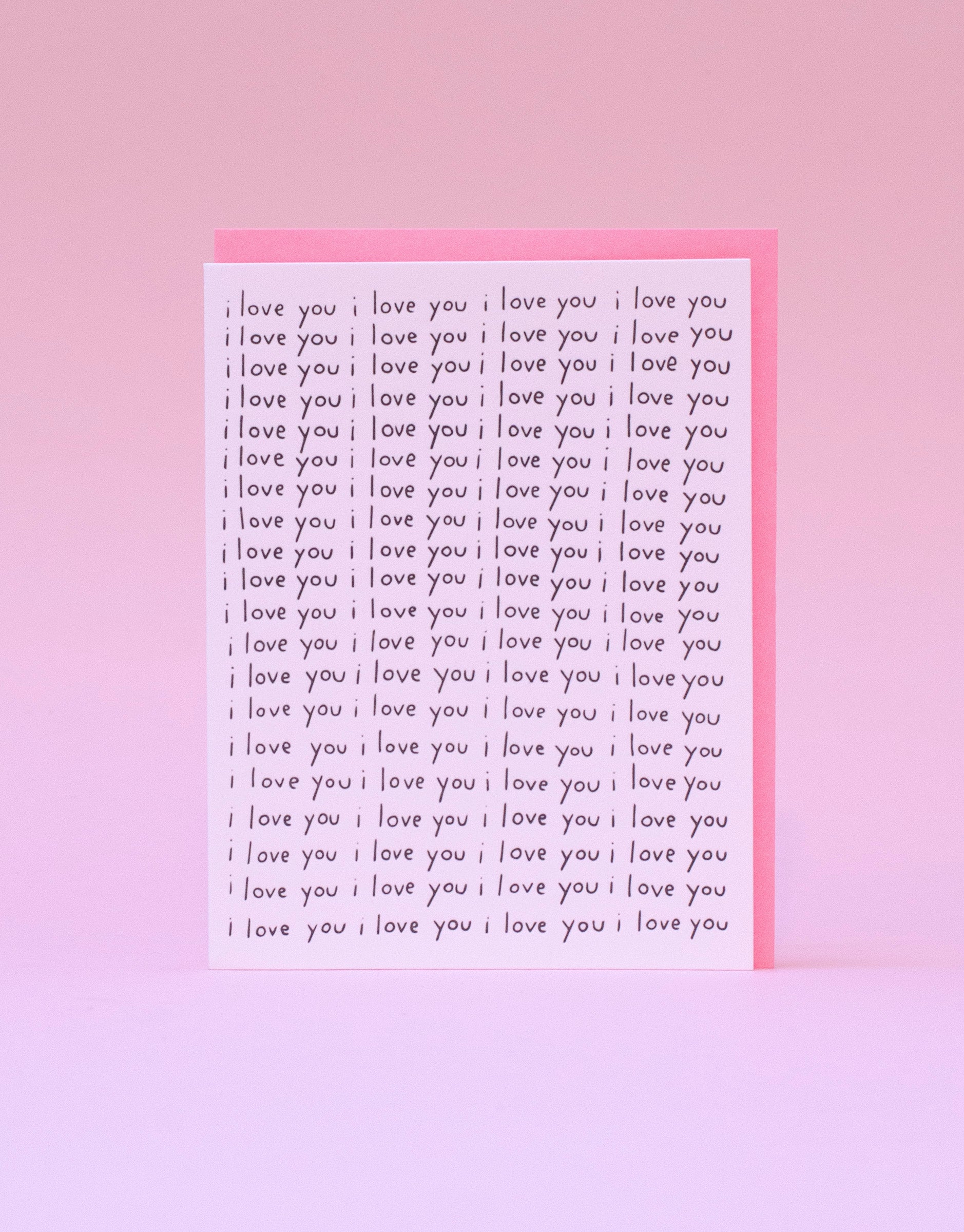 I Love You All Over Letterpress Greeting Card