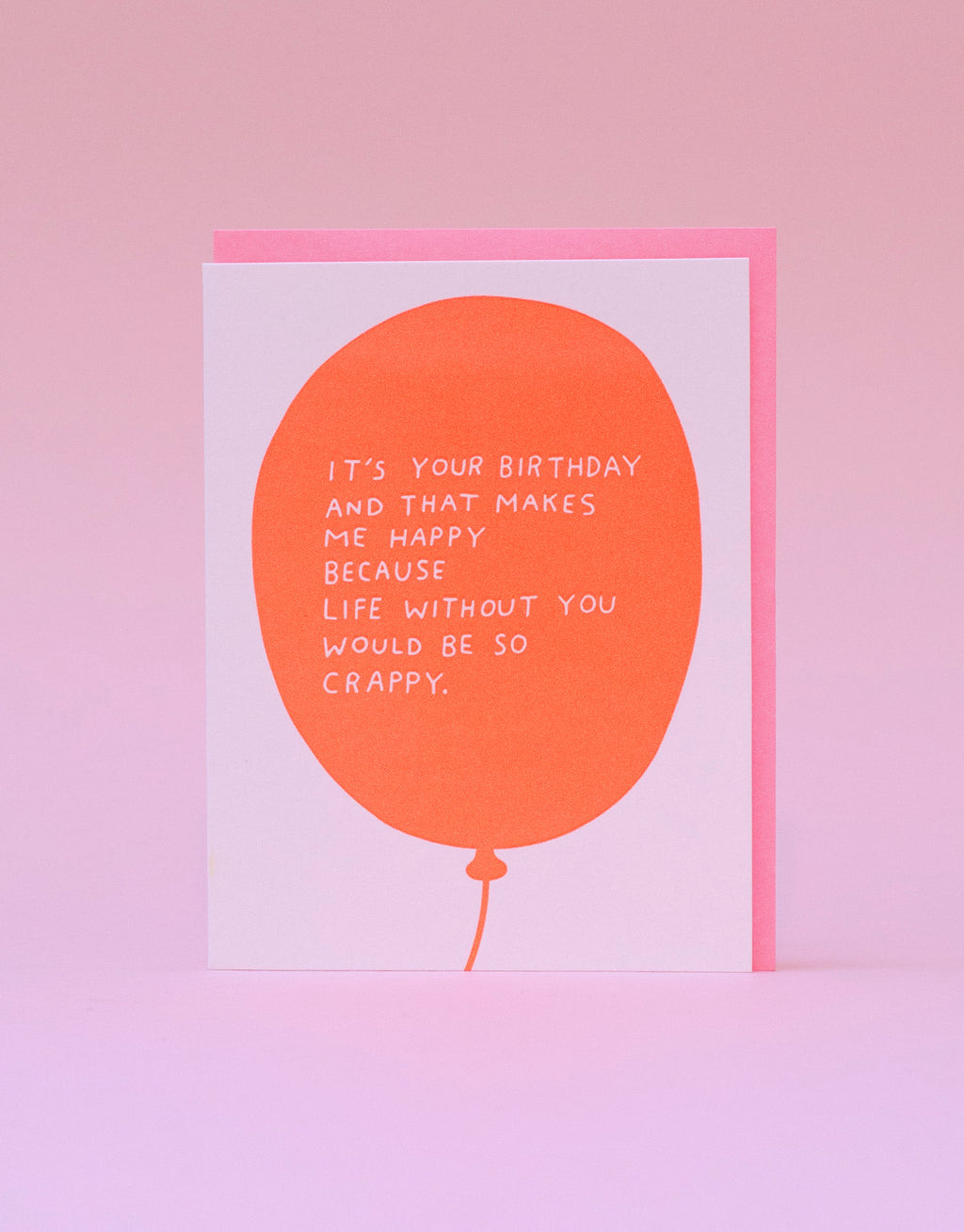 Birthday Balloon Funny Letterpress Greeting Card