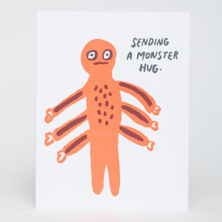 Monster Hug Sympathy Letterpress Greeting Card