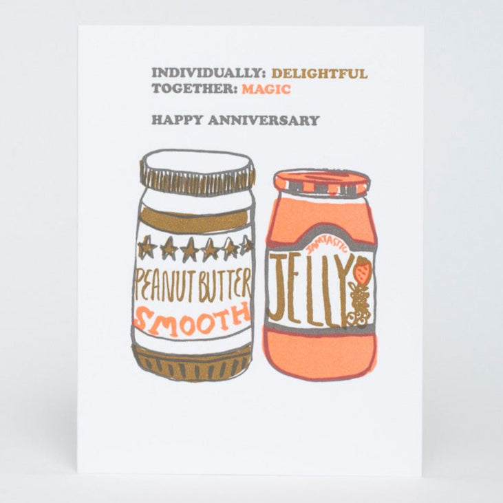 PB&J Anniversary Letterpress Greeting Card