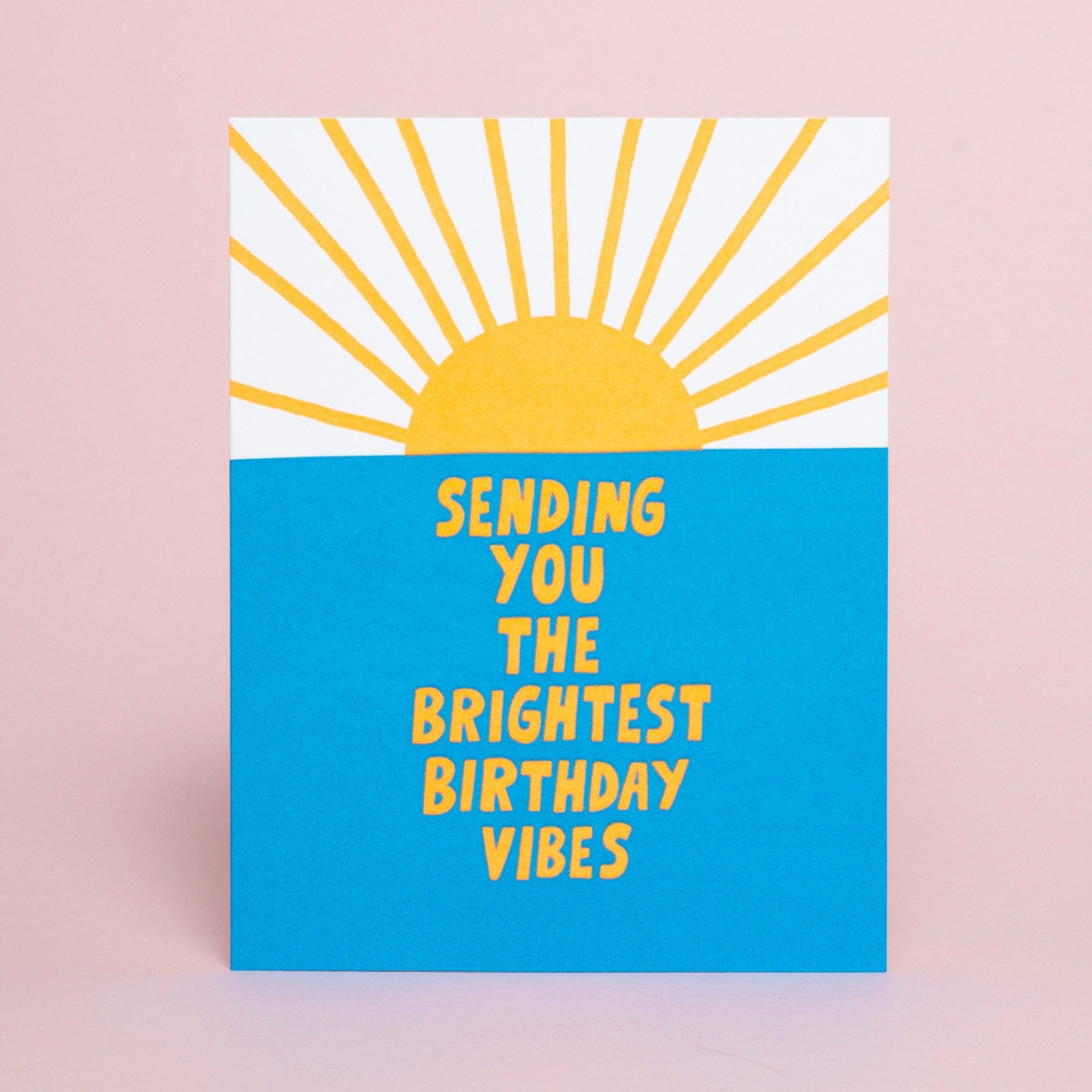 Brightest Birthday Sunset Letterpress Greeting Card
