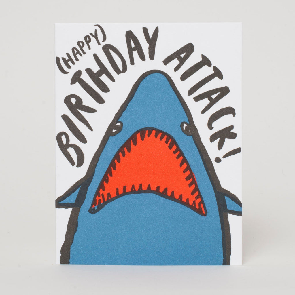Shark Birthday Letterpress Greeting Card
