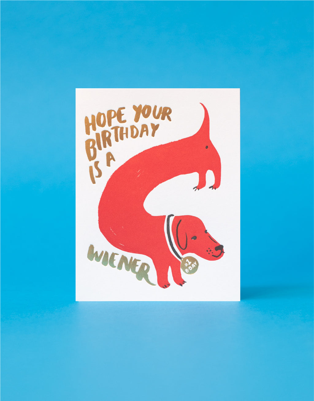 Wiener Dog Birthday Letterpress Greeting Card