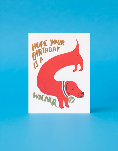Wiener Dog Birthday Letterpress Greeting Card