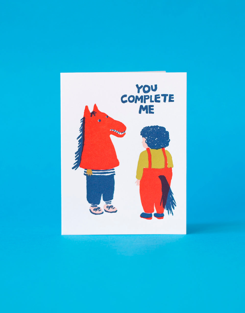 You Complete Me Horse Letterpress Greeting Card
