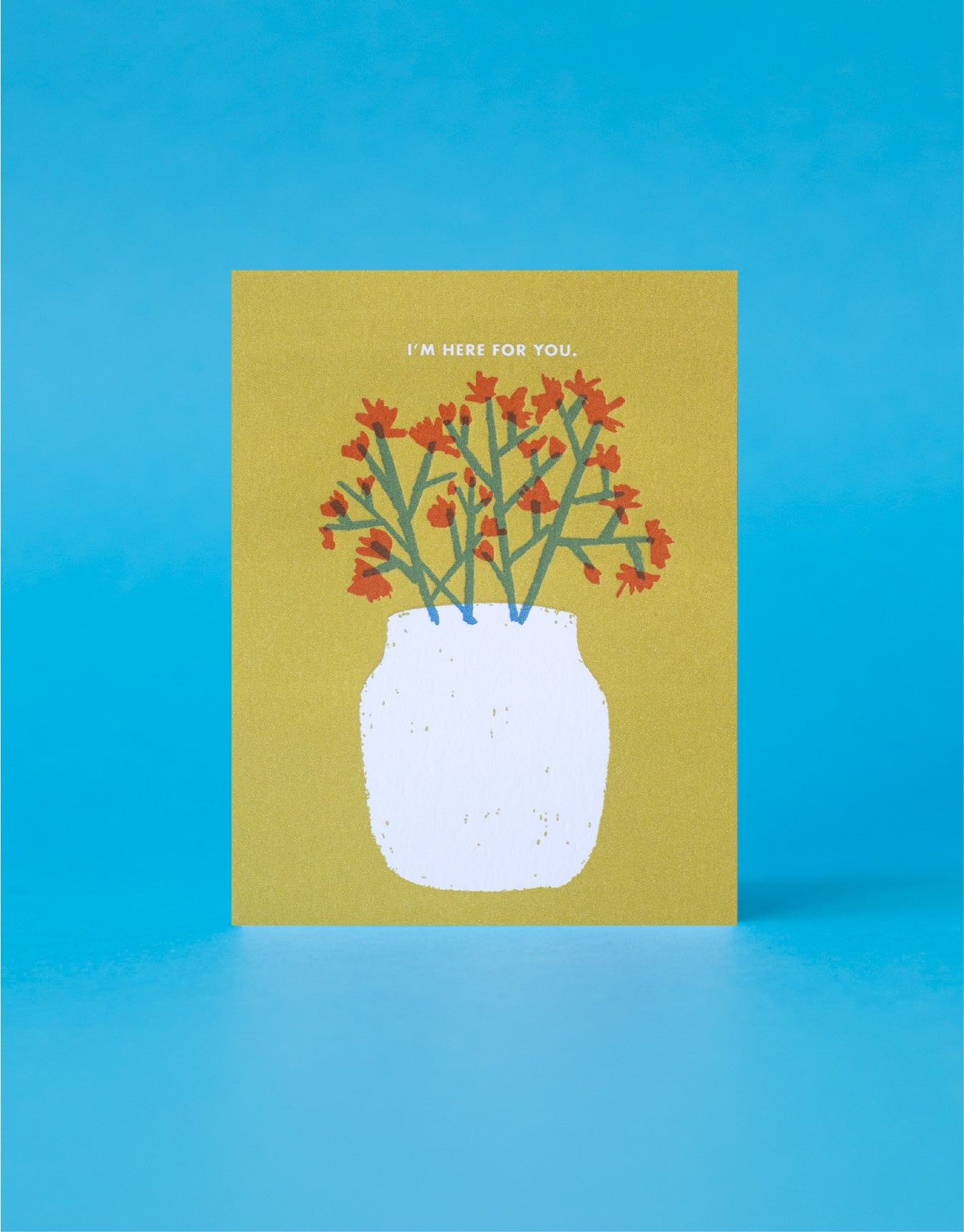 Here For You Flowers Sympathy Letterpress Greeting Card