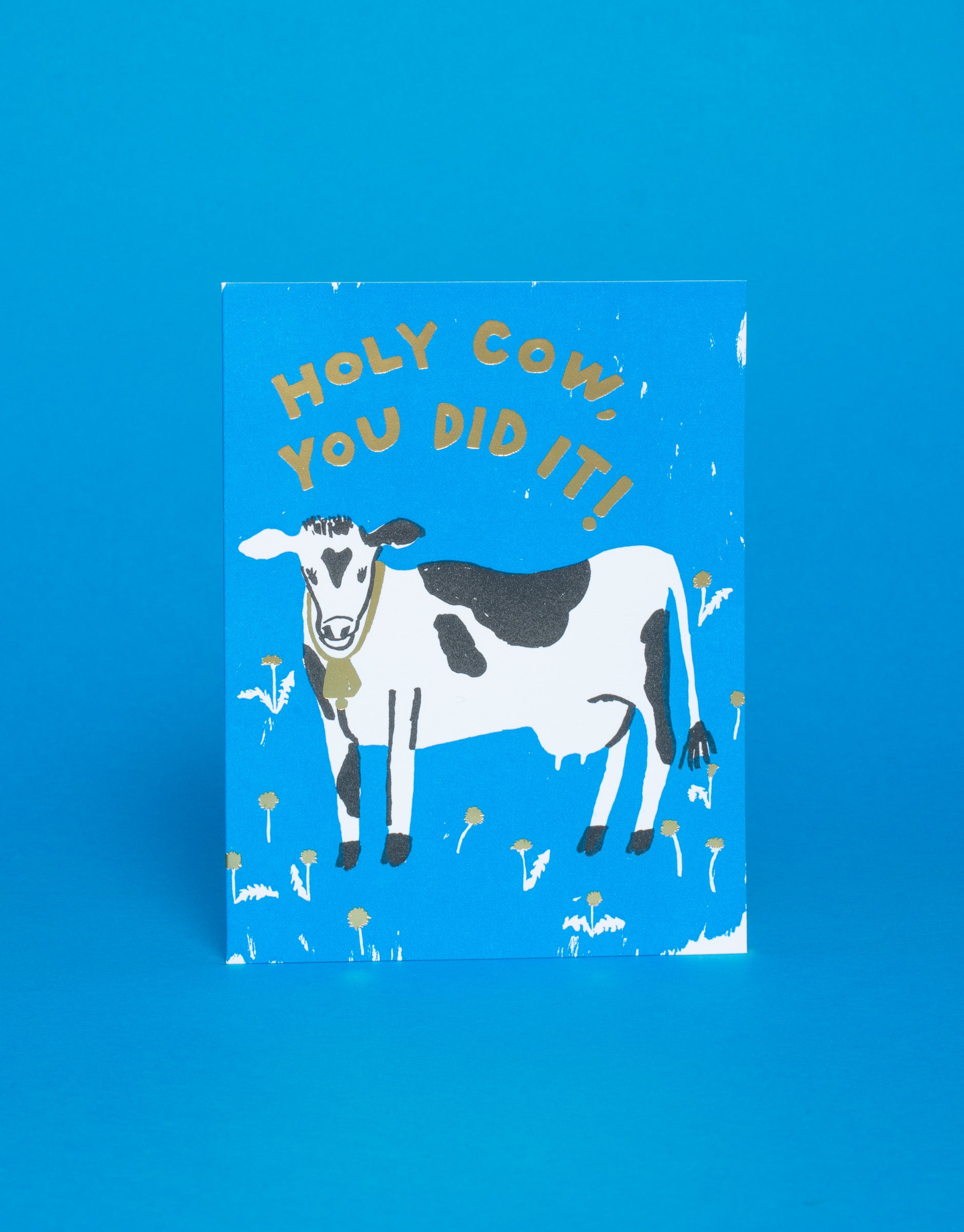 Holy Cow Congrats Letterpress Greeting Card