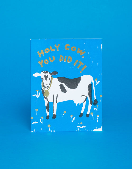 Holy Cow Congrats Letterpress Greeting Card