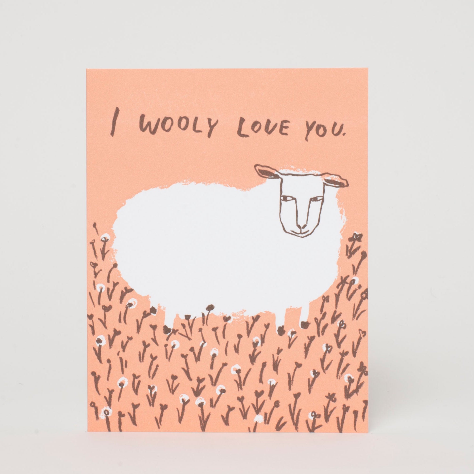 Wooly Love You Sheep Letterpress Greeting Card