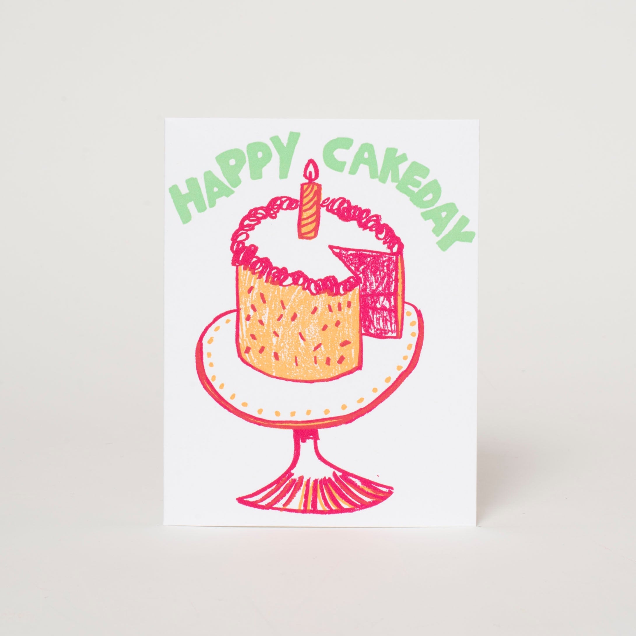 Birthday Cakeday Letterpress Greeting Card