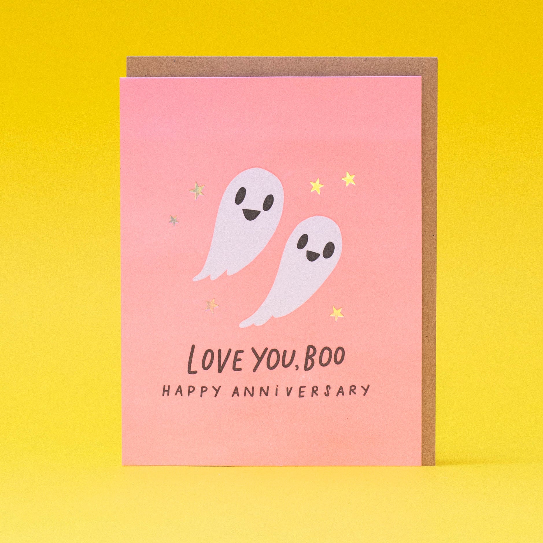 Ghosts Funny Anniversary Letterpress Greeting Card