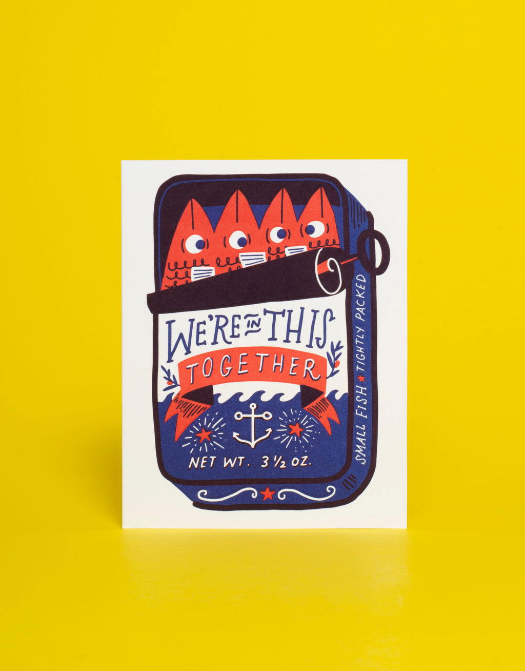 In This Together Sardines Letterpress Greeting Card