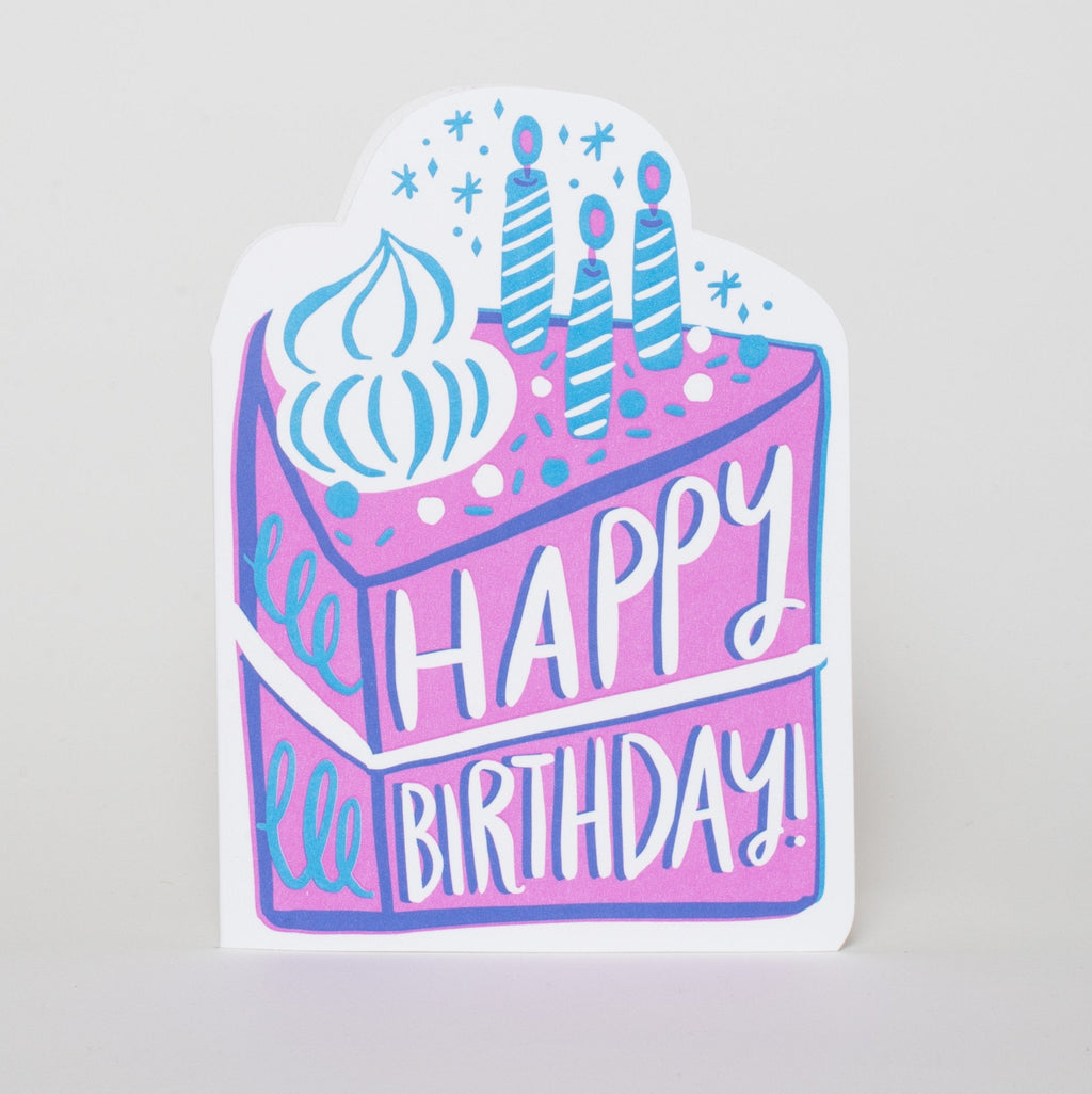 Birthday Cake Die-cut Letterpress Greeting Card