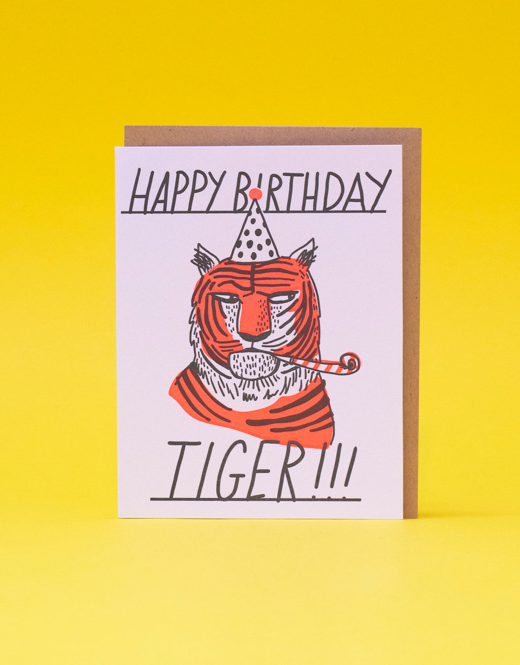Tiger Side Eye Birthday Letterpress Greeting Card