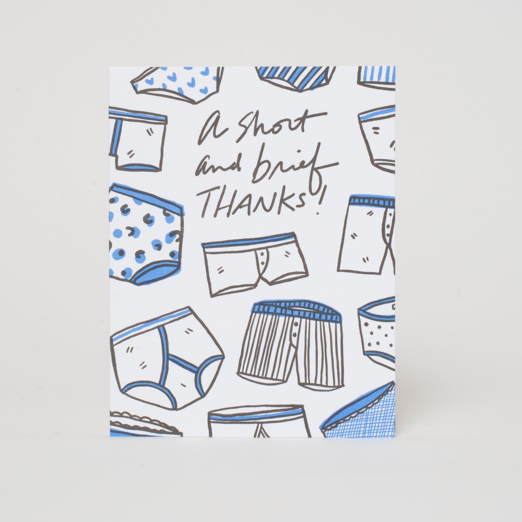 Brief Thanks Underpants Letterpress Greeting Card