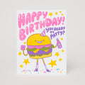 Burger Birthday Letterpress Greeting Card