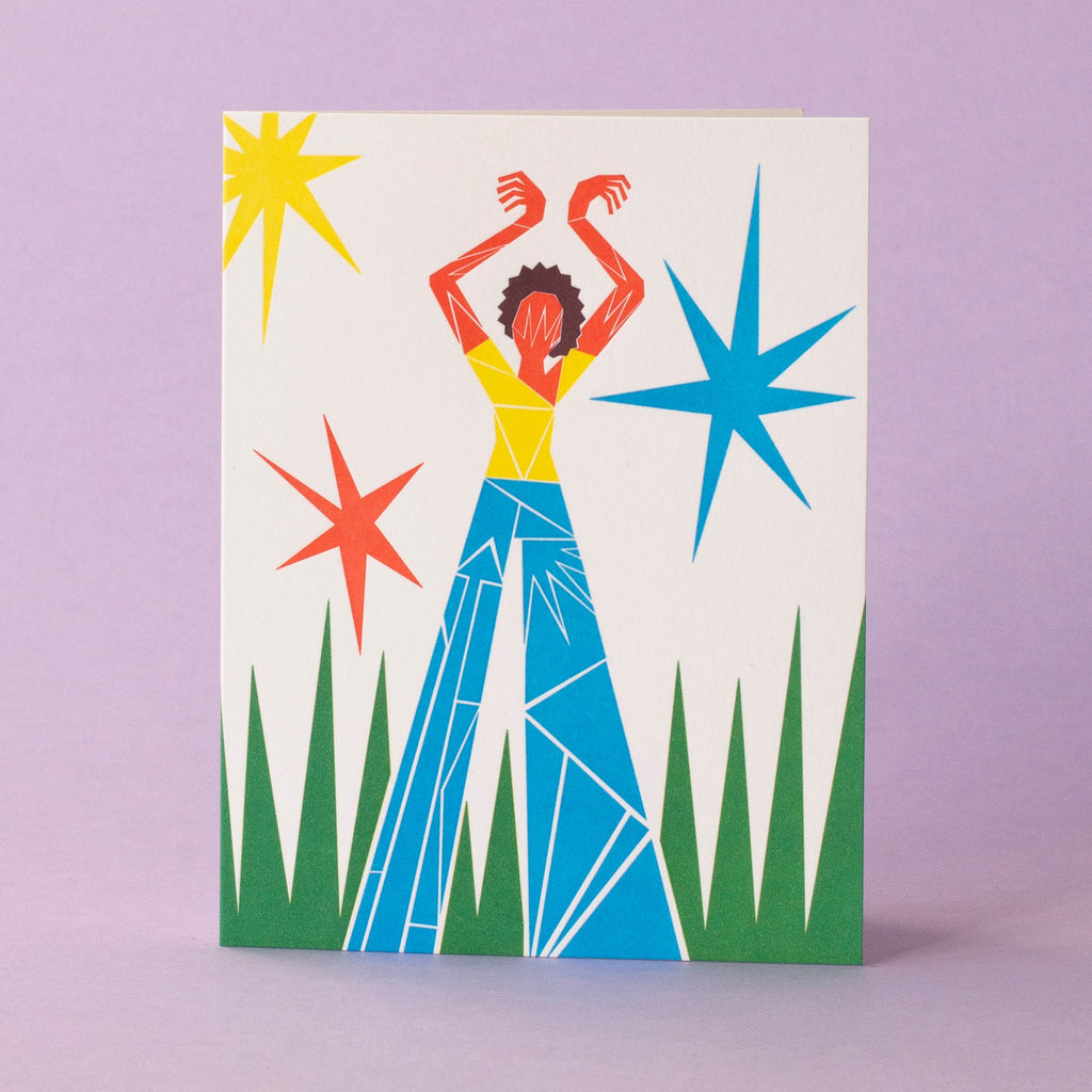 Geometric Figure Blank Letterpress Greeting Card