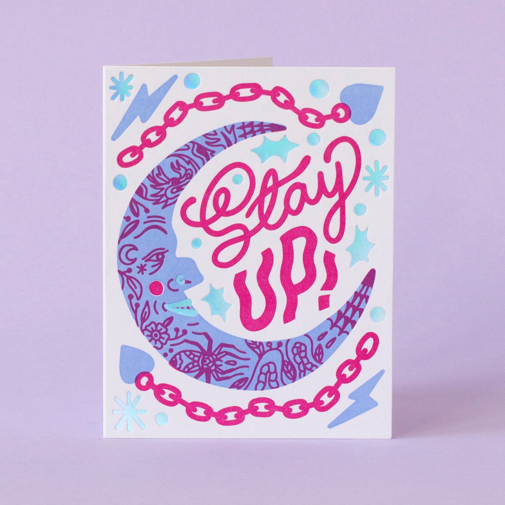 Stay Up Letterpress Greeting Card